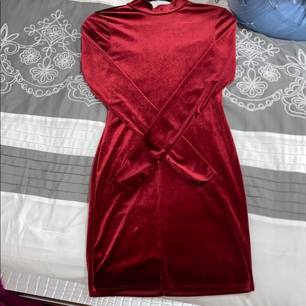 Red velvet dress